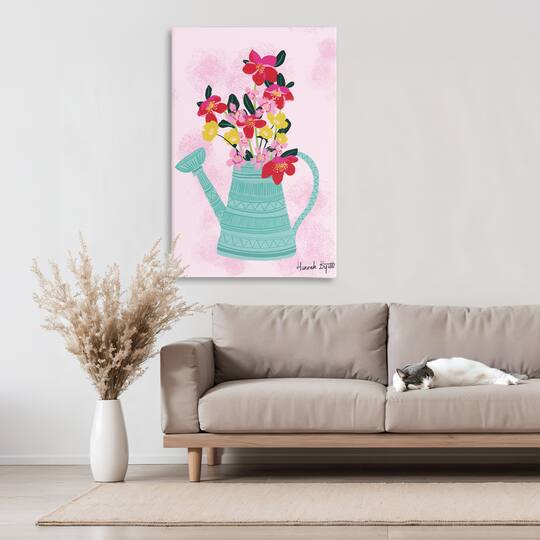Stupell Industries Local Floral in Watering Can Canvas Wall Art